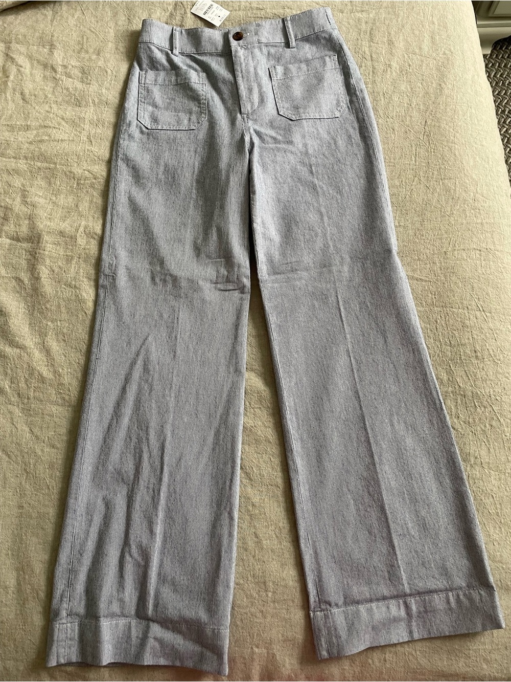 J. Crew Light Gray Wide-Leg Patch-Pocket Pants